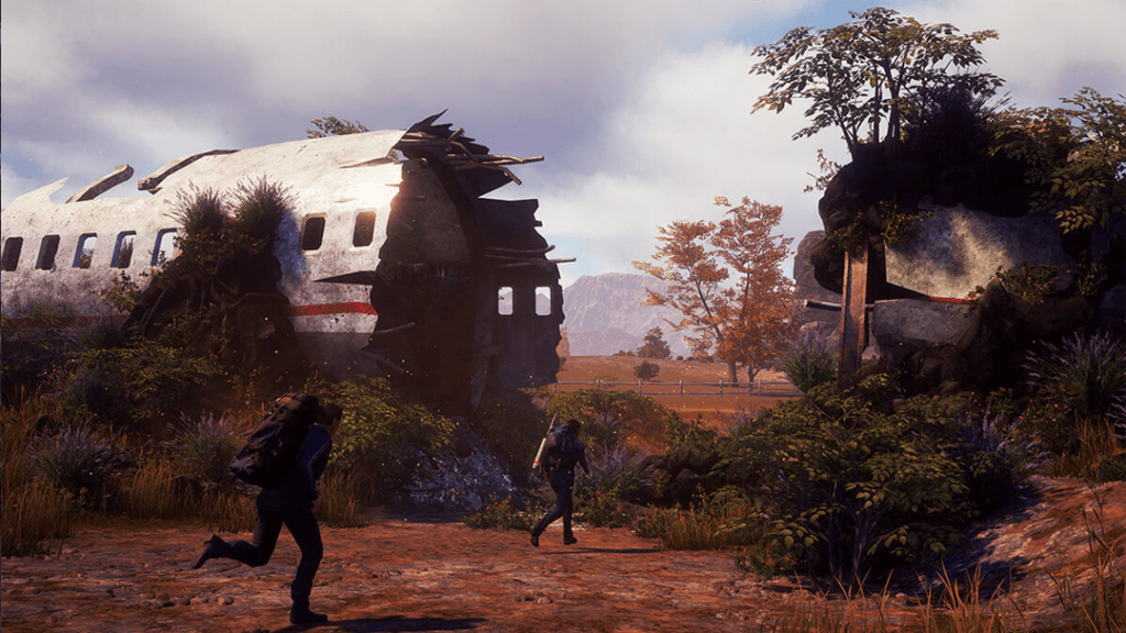 screenshot of a wrecked airplane fuselage