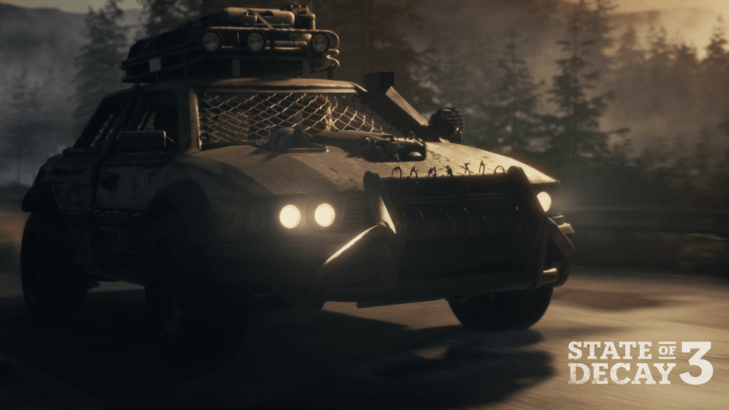 2024 trailer screen screenshot, armored sedan driving down the road