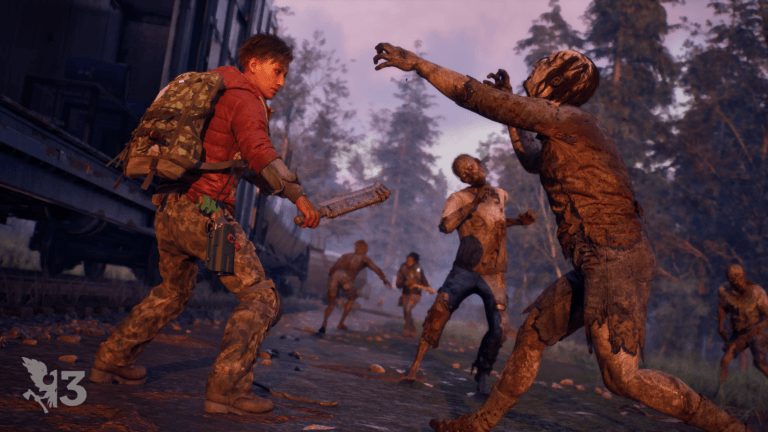 Screenshot of players being rushed by zombies
