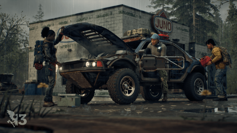 Screenshot of players refueling a vehicle