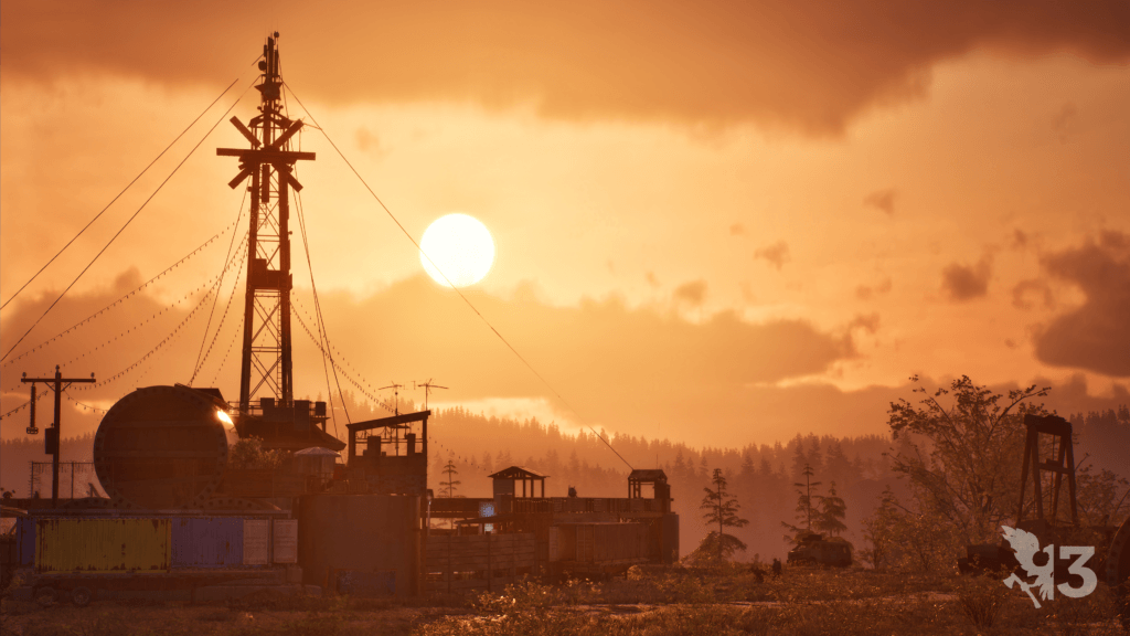 Screenshot of Wind City at sunset